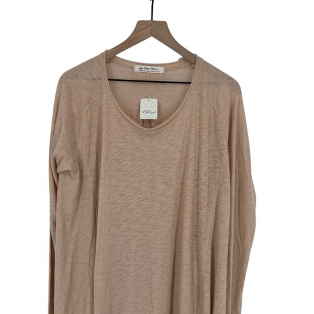 We The Free People Top Womens Medium Pink Misty Mink Long Sleeve Tunic Slub NWT - Picture 3 of 10